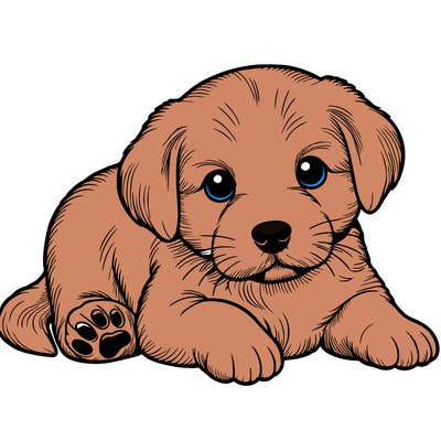 a cute realistic puppy