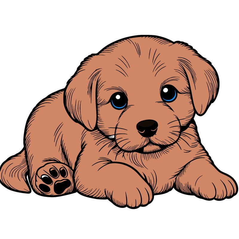 a cute realistic puppy