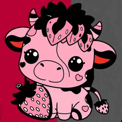 cute strawberry cow
