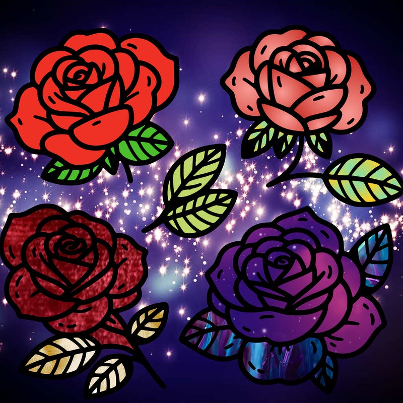 cute four pieces roses