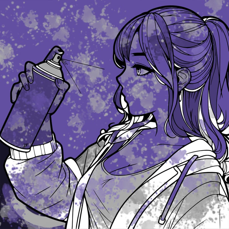 a realistic girl spray, painting