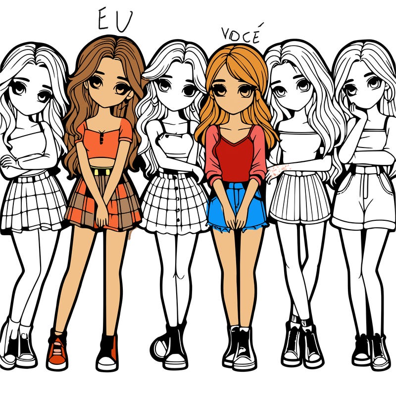 a group of girls realistic