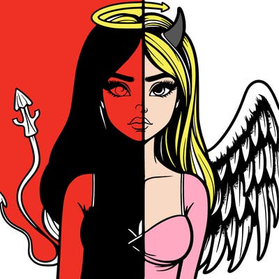 devil vs angel realistic girl