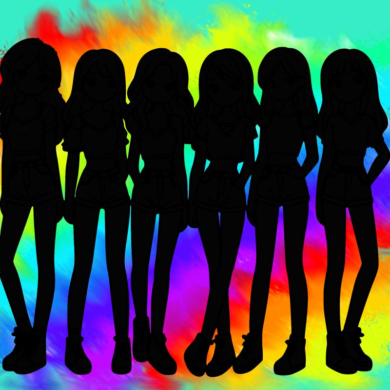 a group of girls wearing crop tops and shorts