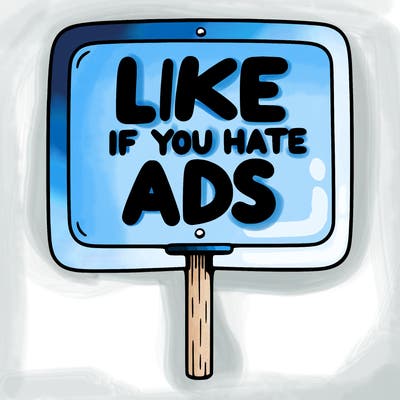 a sign that says like if you hate ads