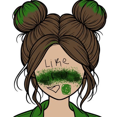 realistic girl with buns on the top of her hair