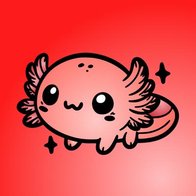 cute easy baby axolotl