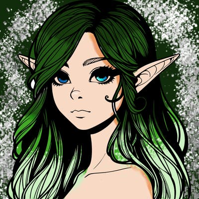 elf girl realistic dark fantasy