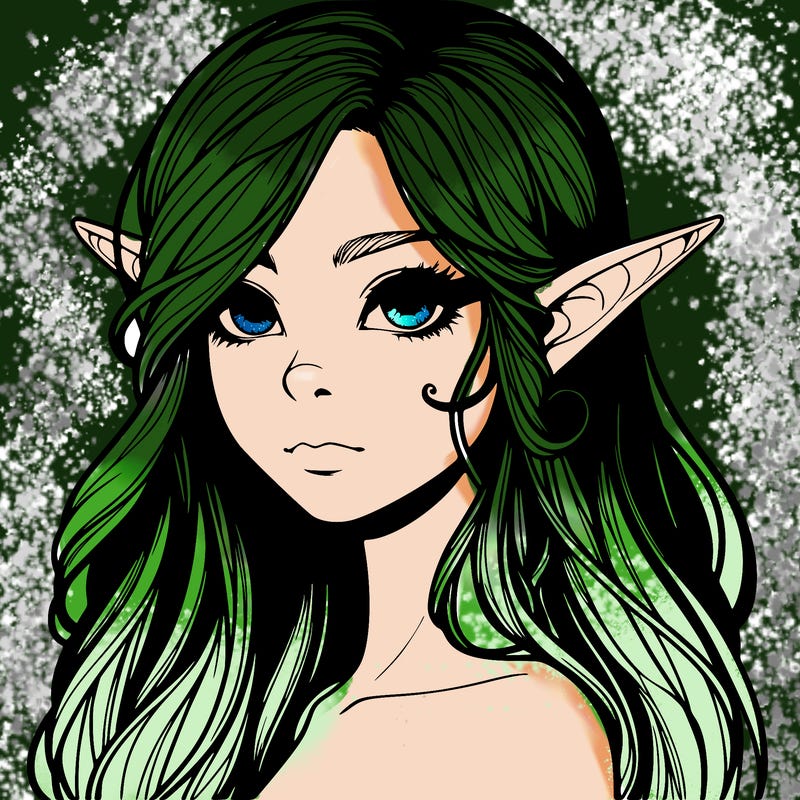 elf girl realistic dark fantasy