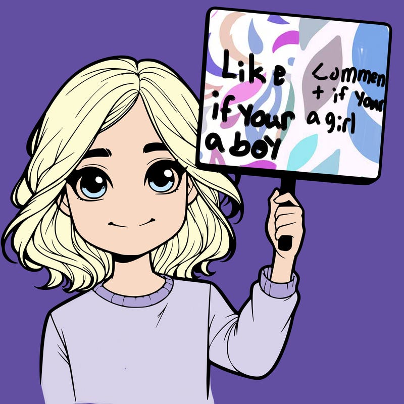 realistic girl holding up a sign