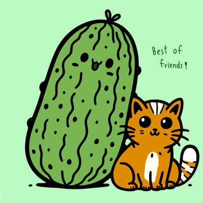 pickle with cat