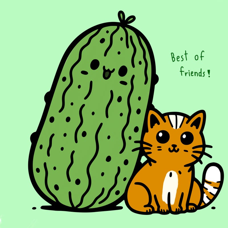 pickle with cat