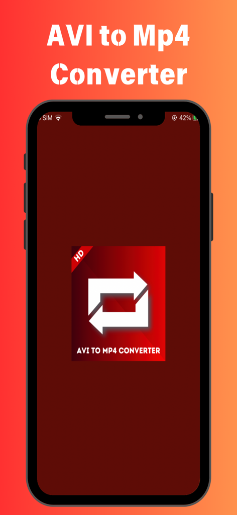 iPhone上のAvi to Mp4 Video Converterアプリのホーム画面