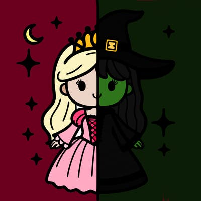 split princess and witch