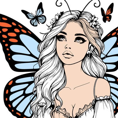 butterfly fairy realistic girl