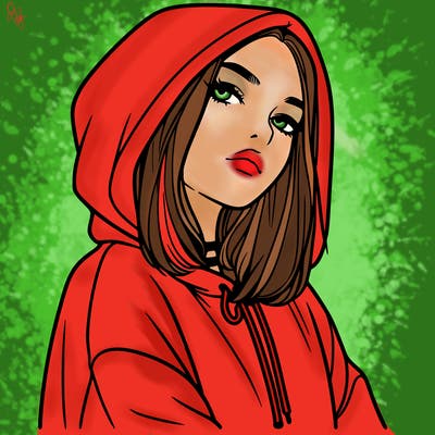 a realistic girl in a hoodie