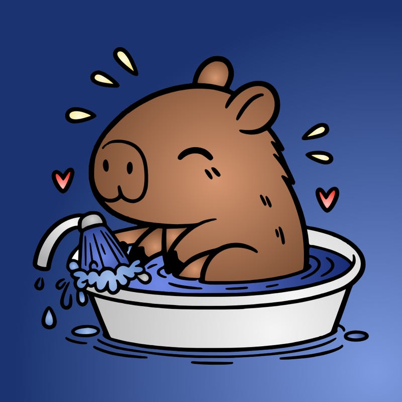 capybara taking a bath