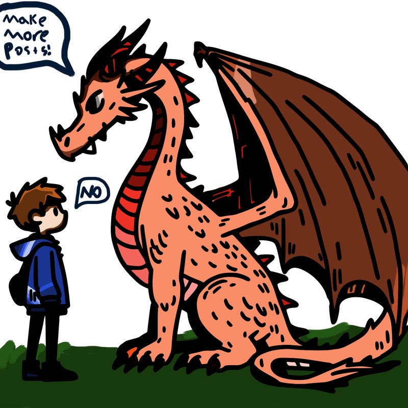 dragon and a person