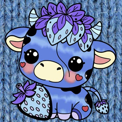 cute strawberry cow