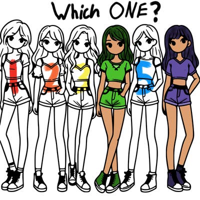 a group of girls wearing crop tops and shorts