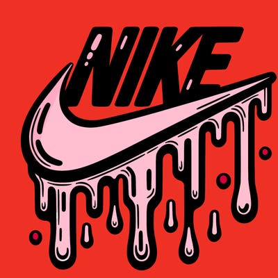 dripping nike logo