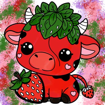 cute strawberry cow