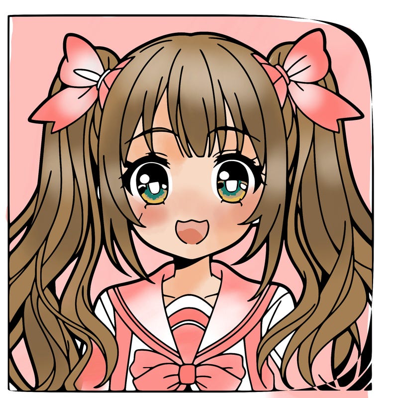 anime girl with pigtails