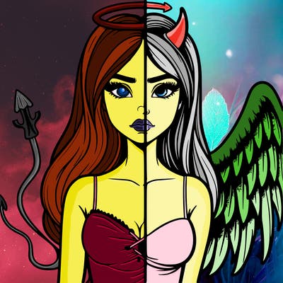 devil vs angel realistic girl