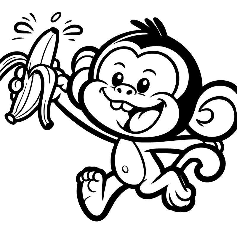 monkey with banana going crazy
