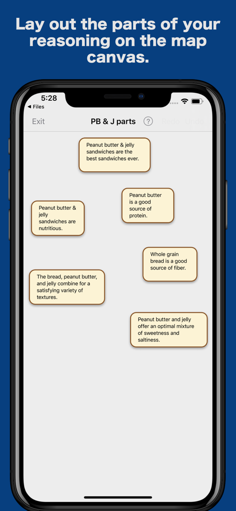 ArguMap Pro - Map Arguments - ArguMap Pro interface for laying out logic premises on a map canvas