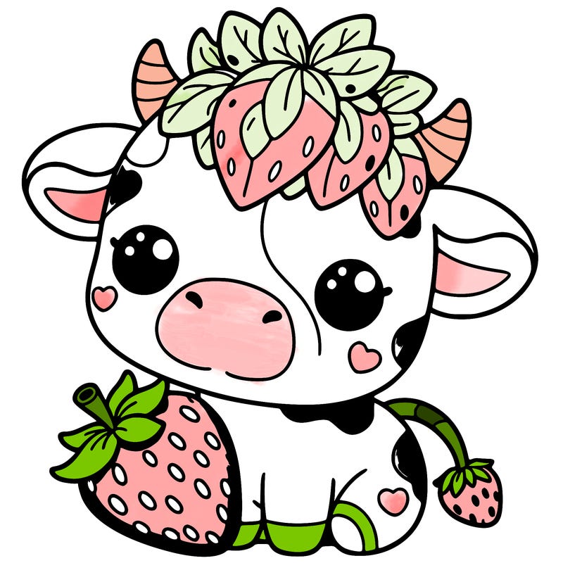 cute strawberry cow