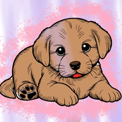a cute realistic puppy