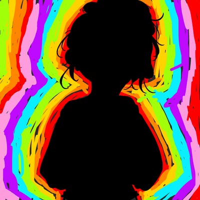 girl with a messy ponytail glasses a baggy crop top and jean shorts