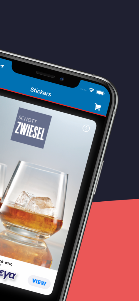 Stick & Win - Stick and Win mobile app displaying Schott Zwiesel glassware rewards