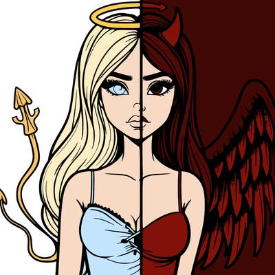 devil vs angel realistic girl