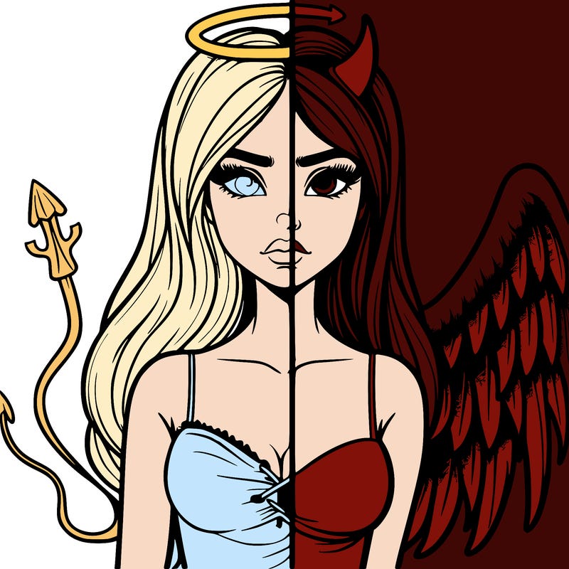 devil vs angel realistic girl