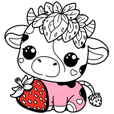 cute strawberry cow