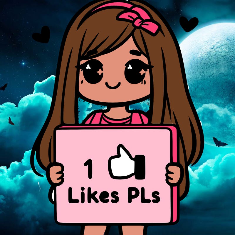 girl holding a sign saying 10 likes pls