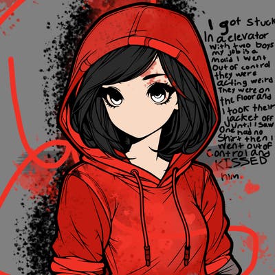 realistic girl with hoodie