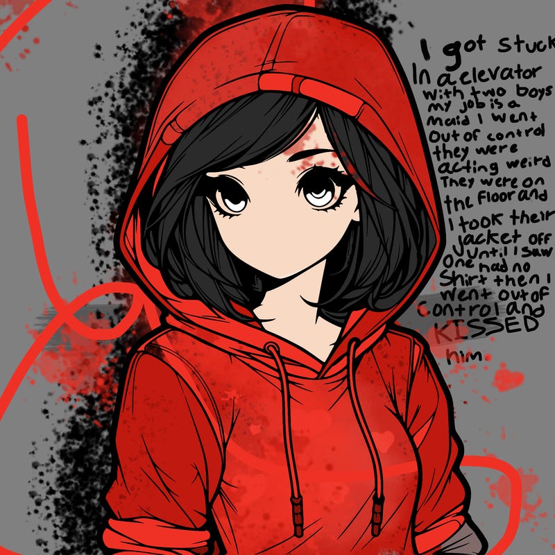 realistic girl with hoodie