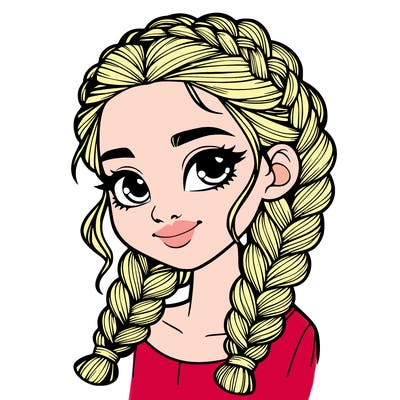 girl with braids realistic