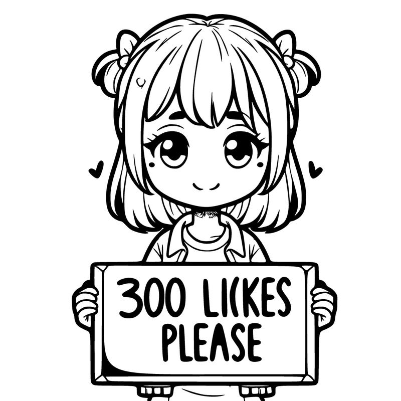girl holding a sigh saying " 300 likes please"
