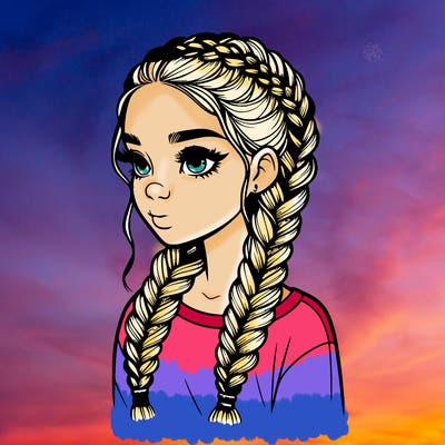 realistic girl with braids
