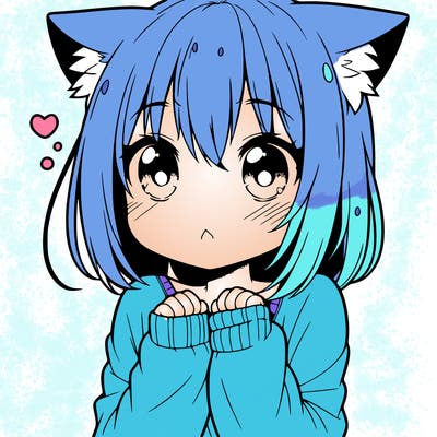 shy anime catgirl
