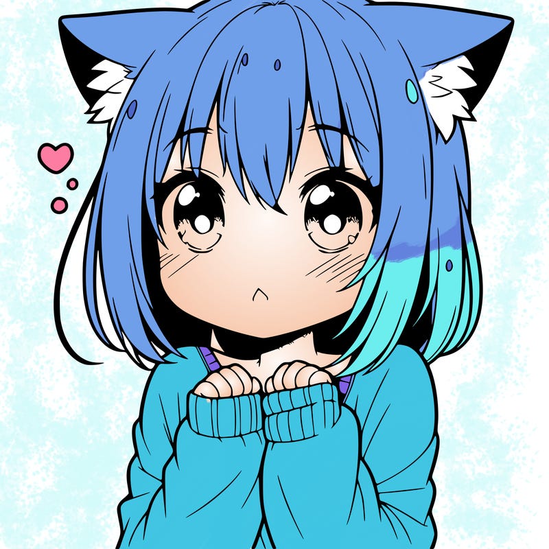 shy anime catgirl