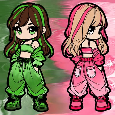 girl in crop top and baggy pants