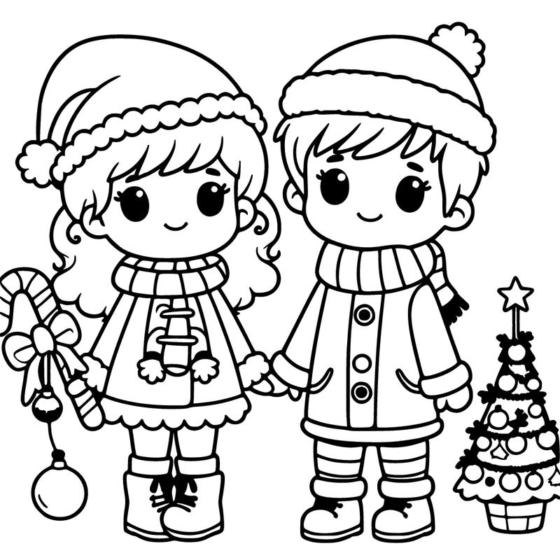 two kids dressed for christmas