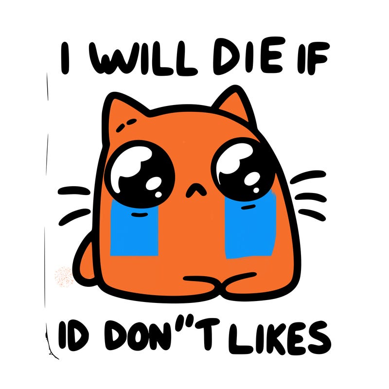 a cat that will die if we don’t get 10 likes