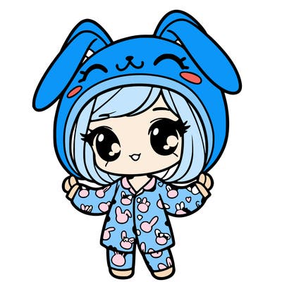 girl in bunny pj's