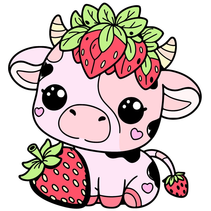 cute strawberry cow